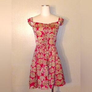 #69 Red Swirl Printed Dress !